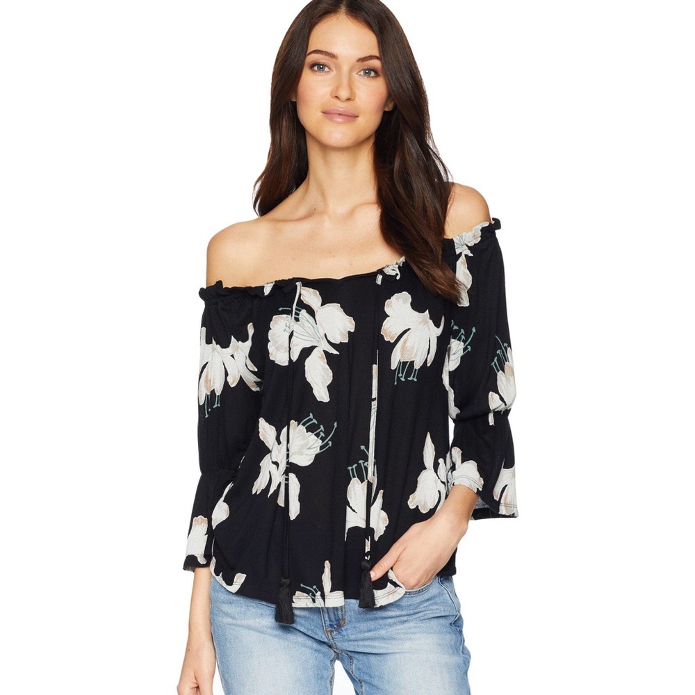 Lucky Brand Floral Off The Shoulder Top